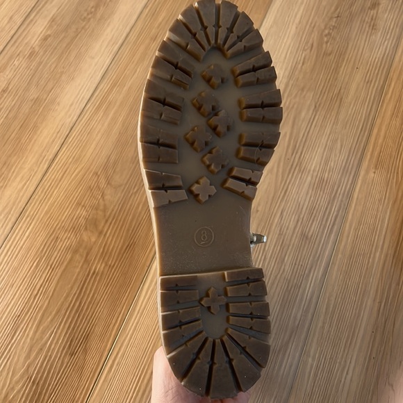 Beige canvas zip up ankle boots - Picture 5 of 5